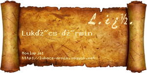 Lukács Ármin névjegykártya