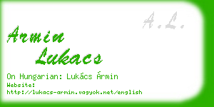 armin lukacs business card