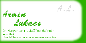 armin lukacs business card